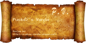 Puskás Vanda névjegykártya